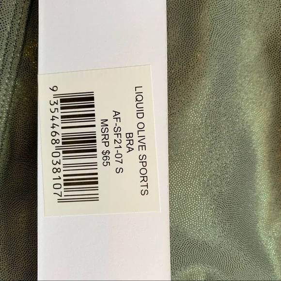 NWT Anthropologie All Fenix Liquid Metallic Olive High-Impact Sports Bra - Picture 4 of 6